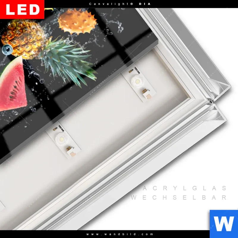 Leuchtbild Acrylglas Canvalight® DIA | Fruchtige Explosion voller Frische | Schmal