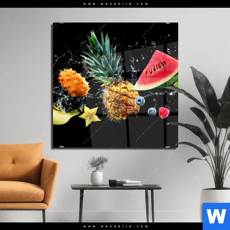 Acrylglasbild | Fruchtige Explosion voller Frische | Quadrat