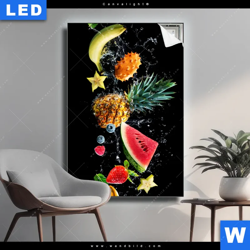 Canvalight® Leuchtbild | Fruchtige Explosion voller Frische | Hochformat