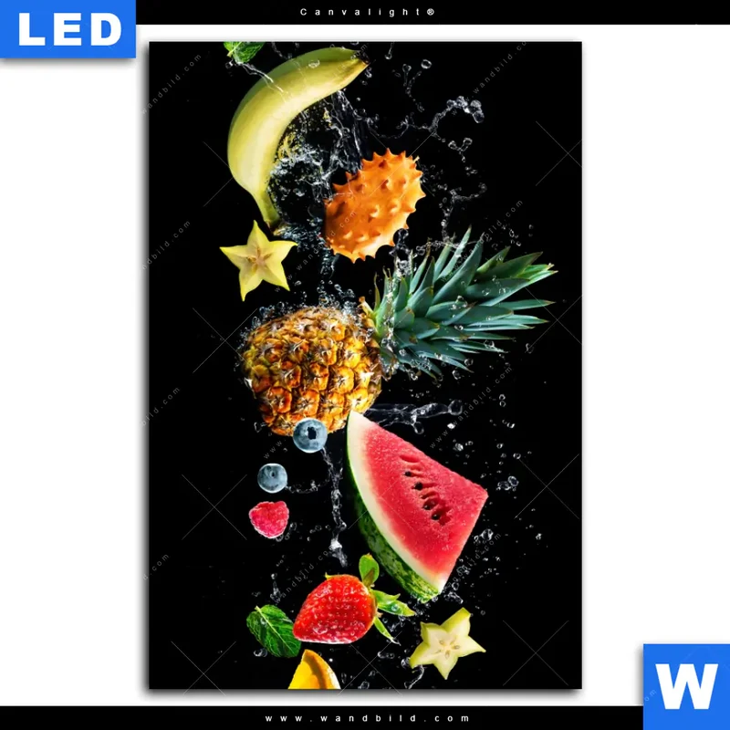 Canvalight® Leuchtbild | Fruchtige Explosion voller Frische | Hochformat