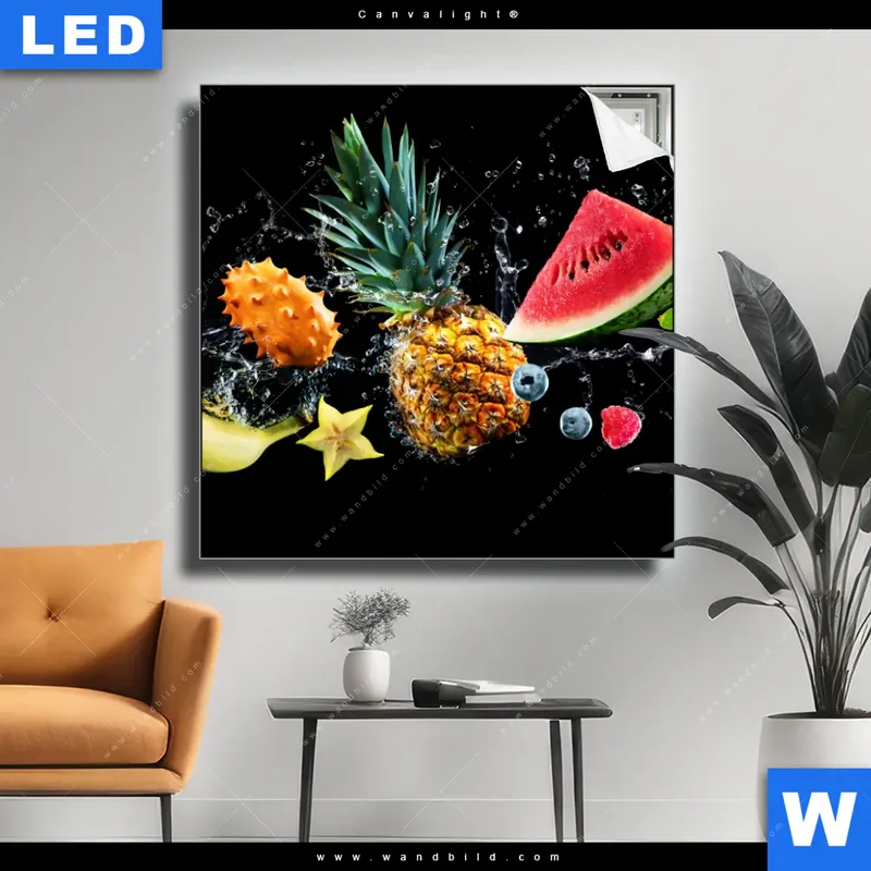 Canvalight® Leuchtbild | Fruchtige Explosion voller Frische | Quadrat
