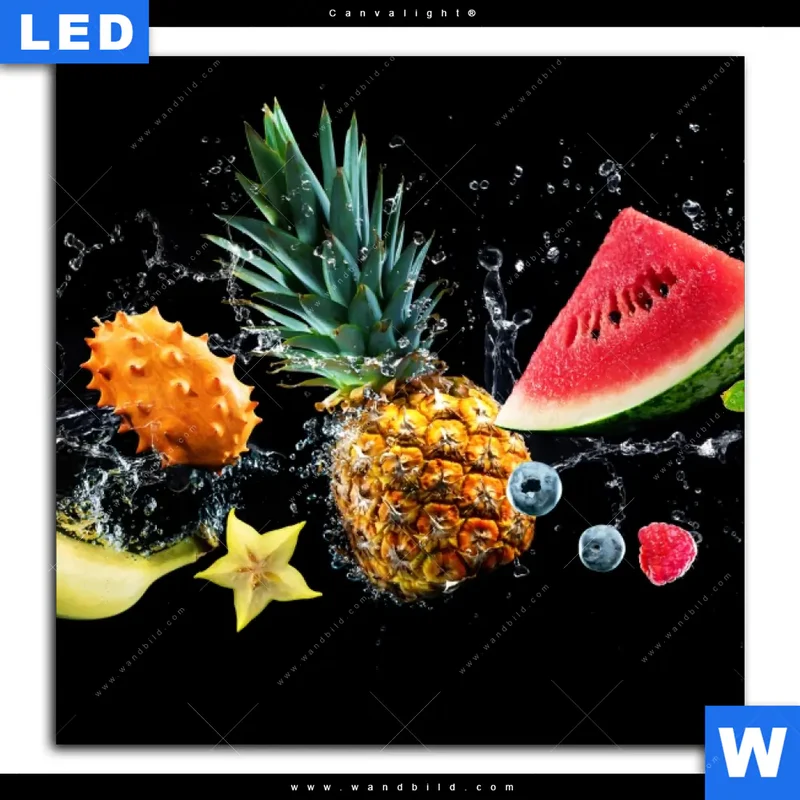 Canvalight® Leuchtbild | Fruchtige Explosion voller Frische | Quadrat