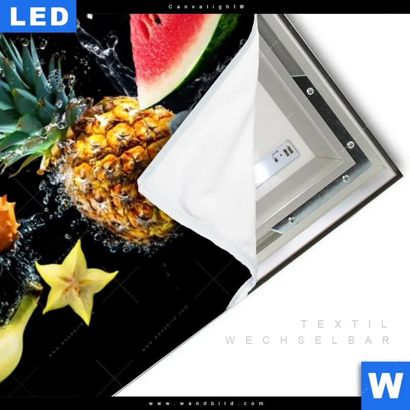 Canvalight® Leuchtbild | Fruchtige Explosion voller Frische | Quadrat
