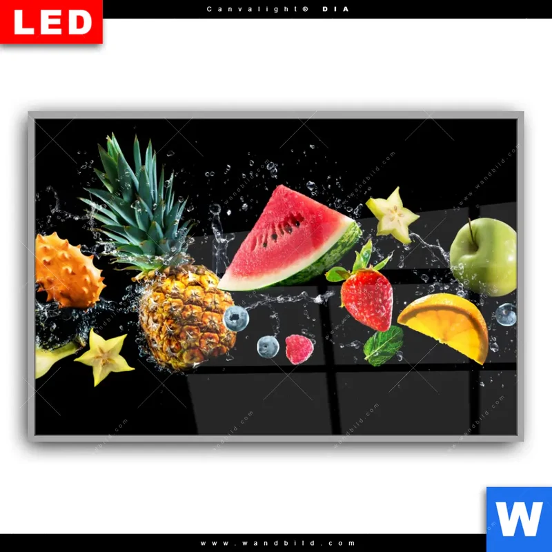 Leuchtbild Acrylglas Canvalight® DIA | Fruchtige Explosion voller Frische | Querformat
