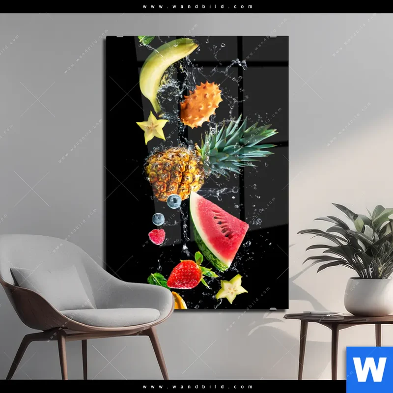 Acrylglasbild | Fruchtige Explosion voller Frische | Hochformat