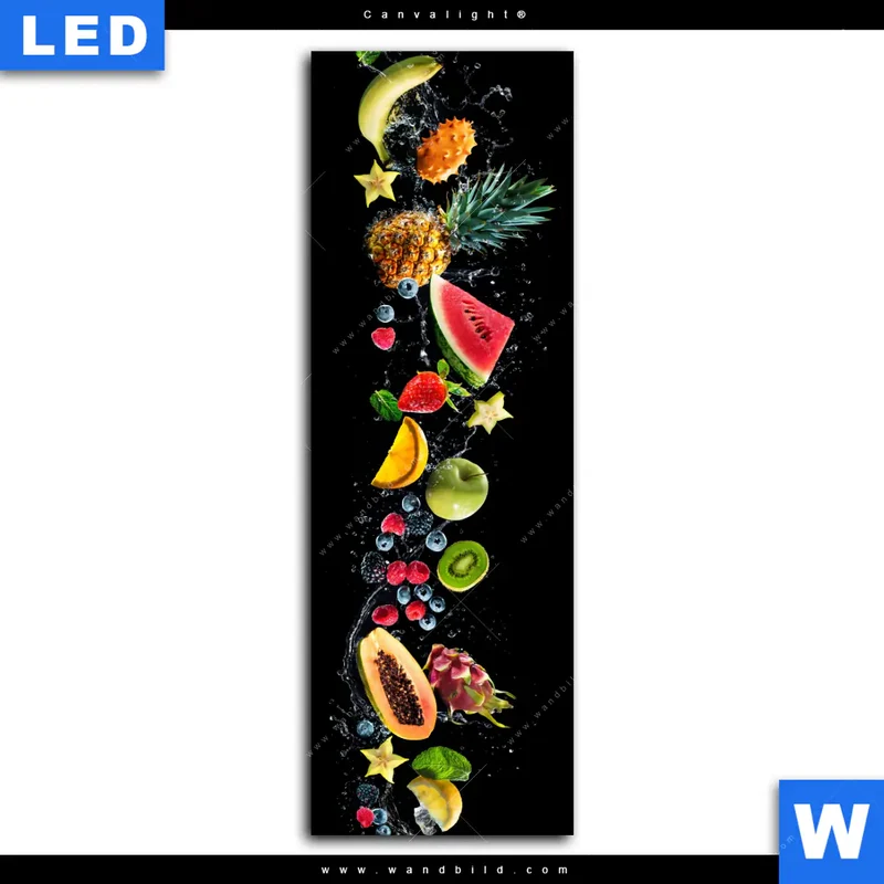 Canvalight® Leuchtbild | Fruchtige Explosion voller Frische | Schmal