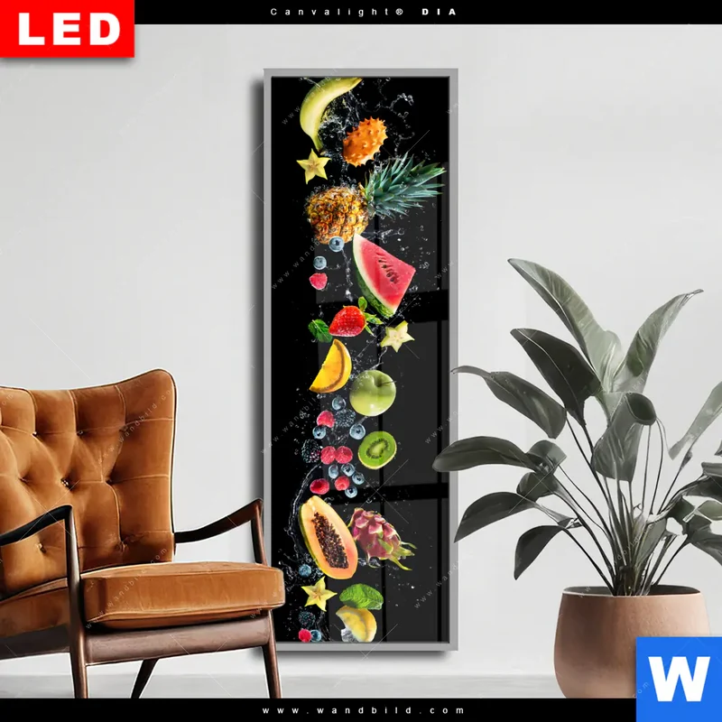 Wechselmotiv Acrylglas Canvalight® DIA | Fruchtige Explosion voller Frische | Schmal