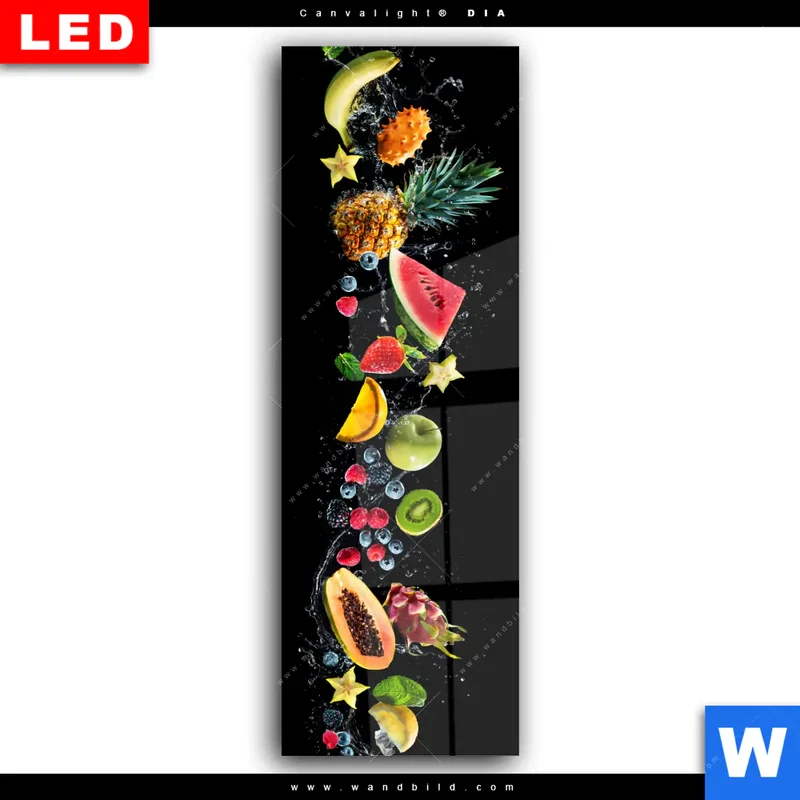 Wechselmotiv Acrylglas Canvalight® DIA | Fruchtige Explosion voller Frische | Schmal