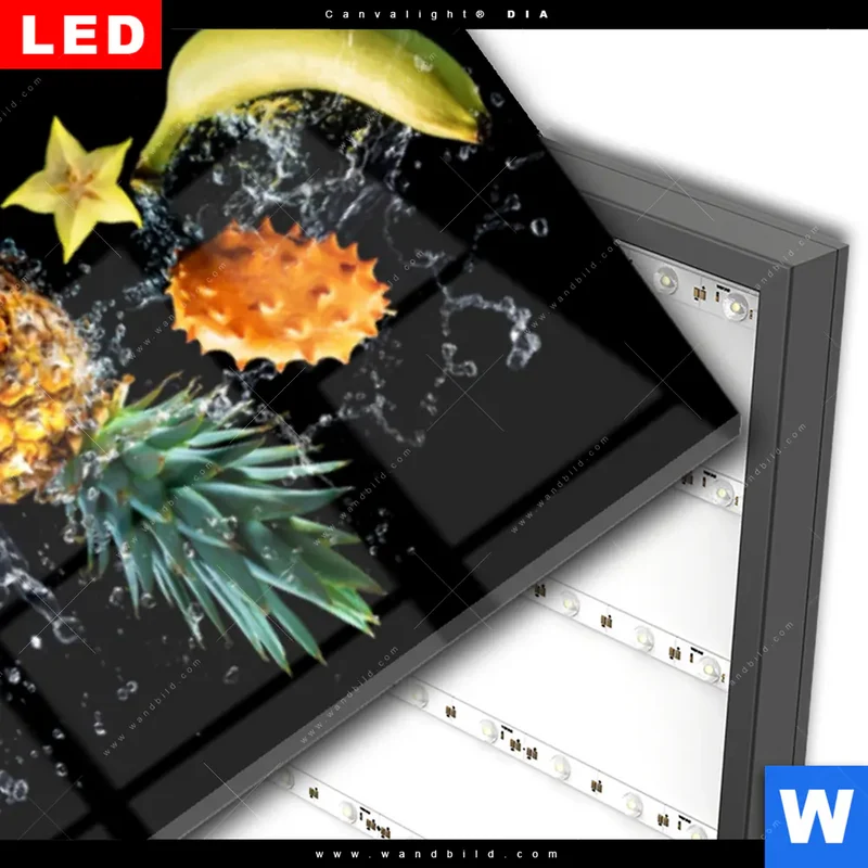 Wechselmotiv Acrylglas Canvalight® DIA | Fruchtige Explosion voller Frische | Schmal