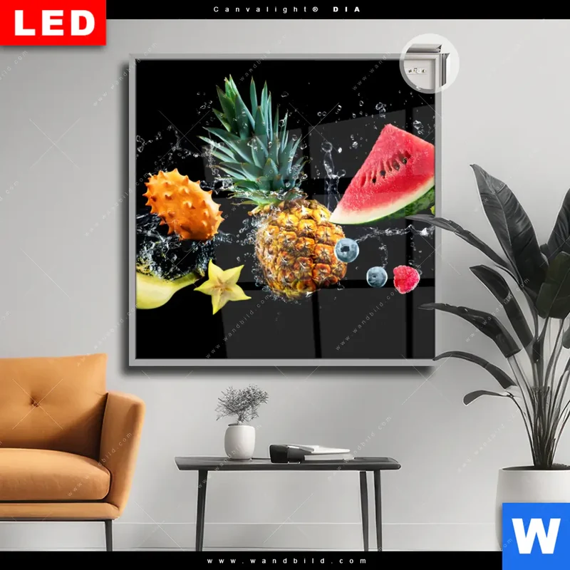 Leuchtbild Acrylglas Canvalight® DIA | Fruchtige Explosion voller Frische | Quadrat