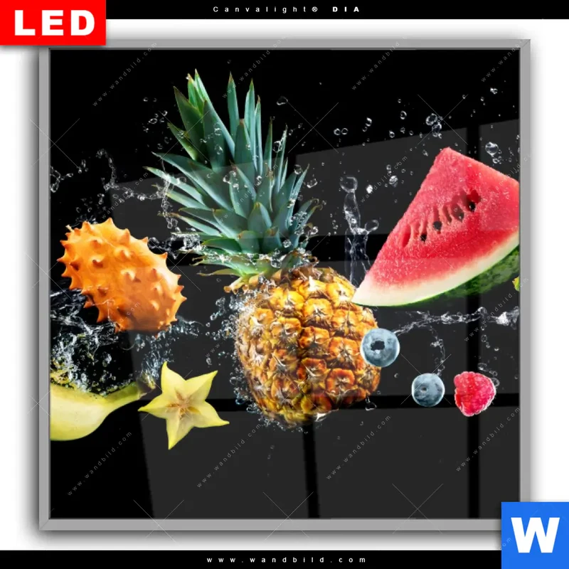 Leuchtbild Acrylglas Canvalight® DIA | Fruchtige Explosion voller Frische | Quadrat