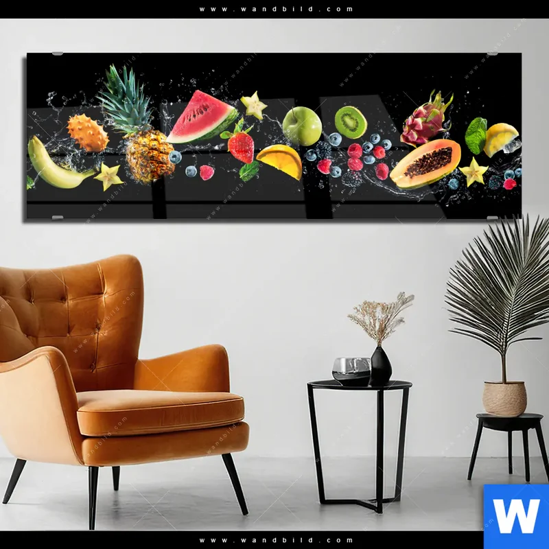 Acrylglasbild | Fruchtige Explosion voller Frische | Panorama