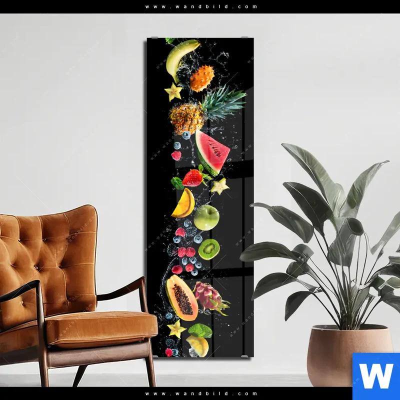 Acrylglasbild | Fruchtige Explosion voller Frische | Schmal