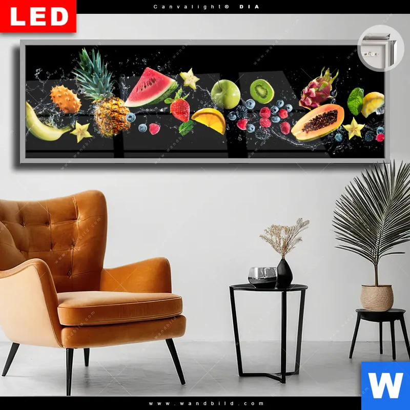 Leuchtbild Acrylglas Canvalight® DIA | Fruchtige Explosion voller Frische | Panorama