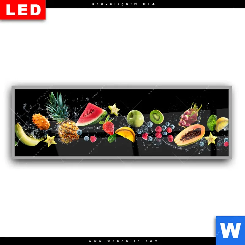 Leuchtbild Acrylglas Canvalight® DIA | Fruchtige Explosion voller Frische | Panorama