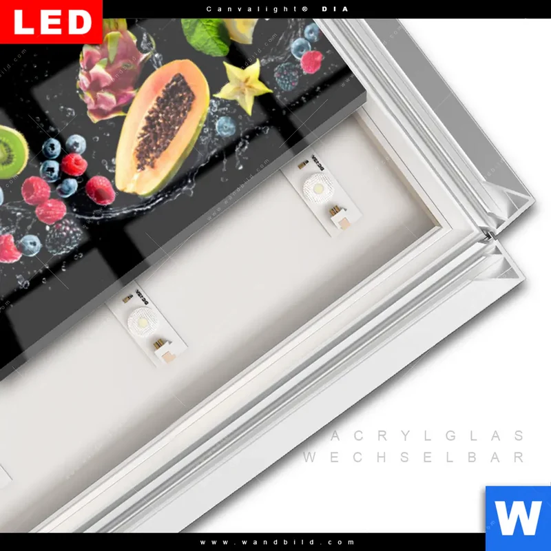 Leuchtbild Acrylglas Canvalight® DIA | Fruchtige Explosion voller Frische | Panorama