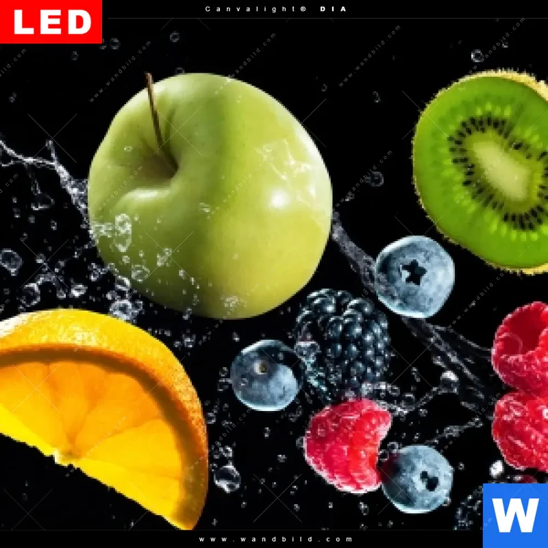 Leuchtbild Acrylglas Canvalight® DIA | Fruchtige Explosion voller Frische | Panorama