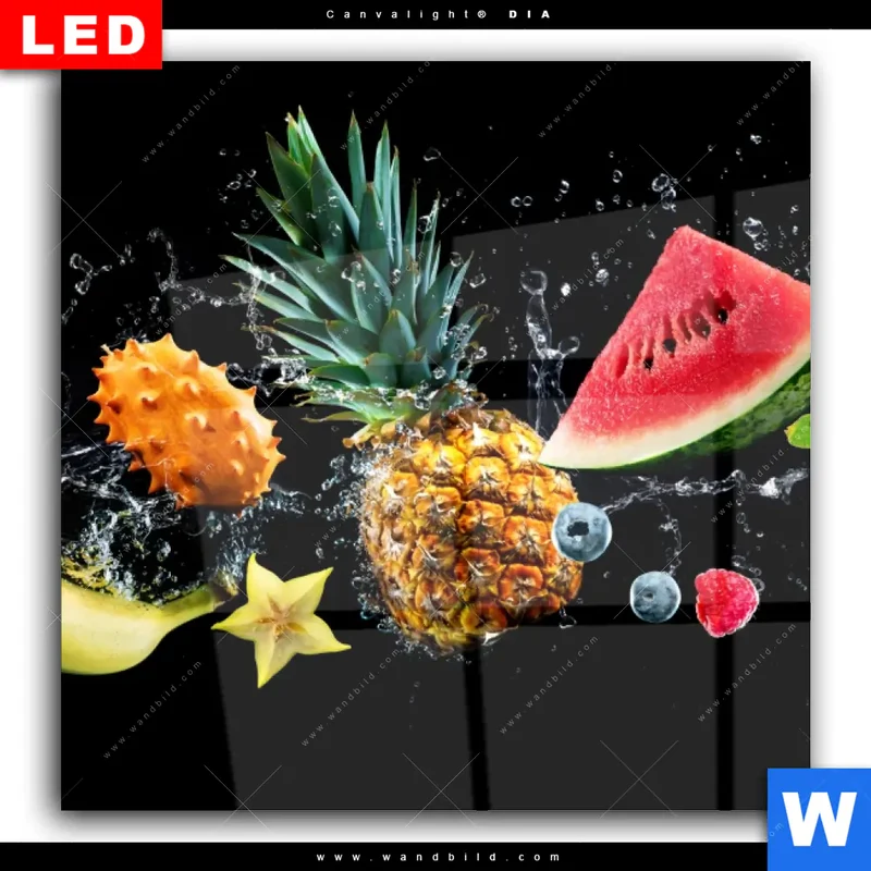 Wechselmotiv Acrylglas Canvalight® DIA | Fruchtige Explosion voller Frische | Quadrat