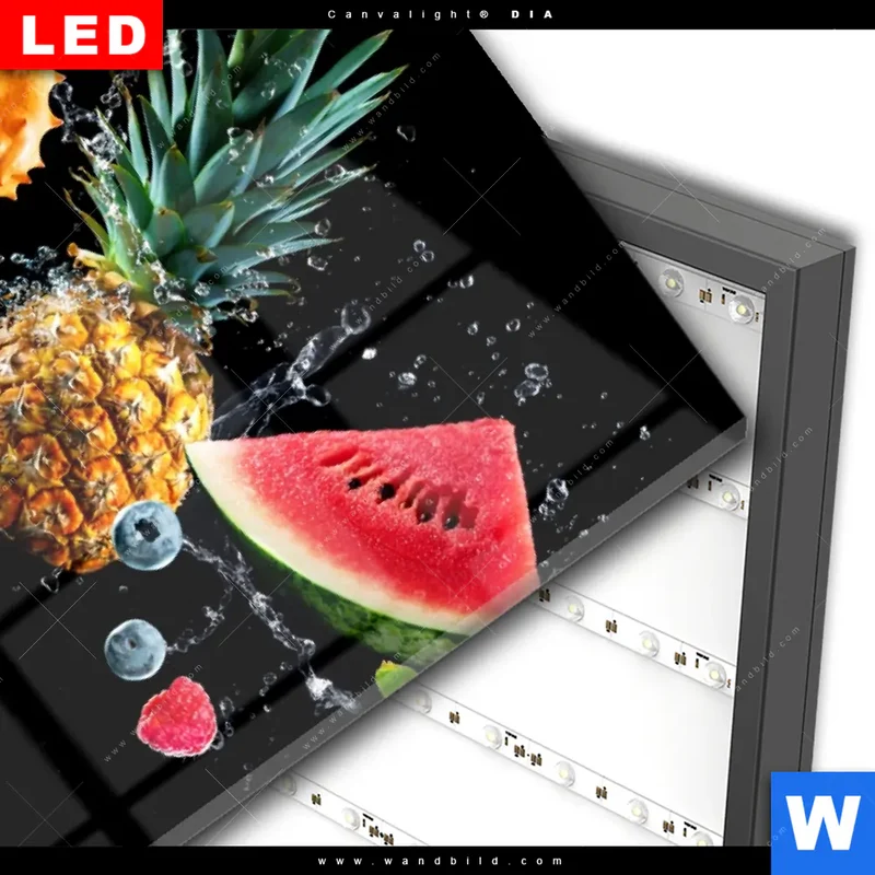 Wechselmotiv Acrylglas Canvalight® DIA | Fruchtige Explosion voller Frische | Quadrat
