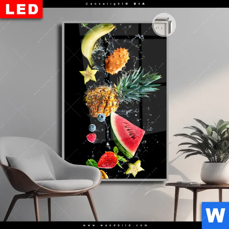 Leuchtbild Acrylglas Canvalight® DIA | Fruchtige Explosion voller Frische | Hochformat