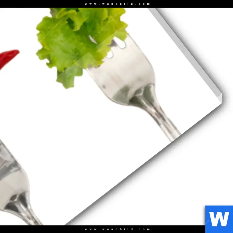 Acrylglasbild | Frische Vielfalt auf der Gabel | Schmal