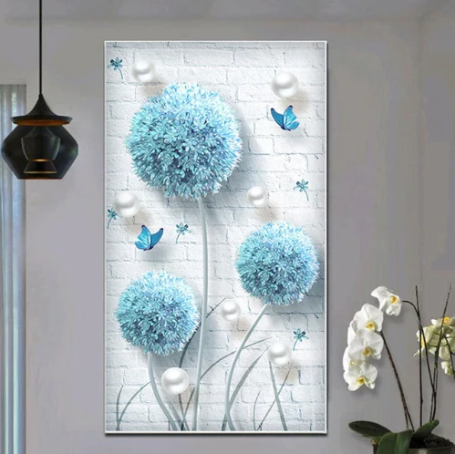 Blauer Pusteblume - Schmetterlinge XL
