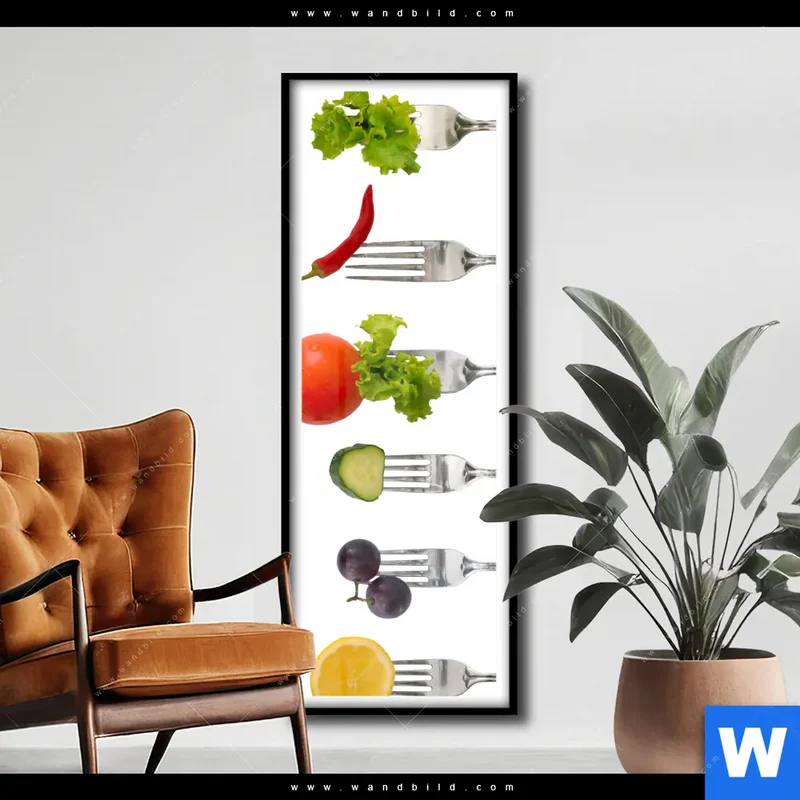 Poster | Frische Vielfalt auf der Gabel | Schmal