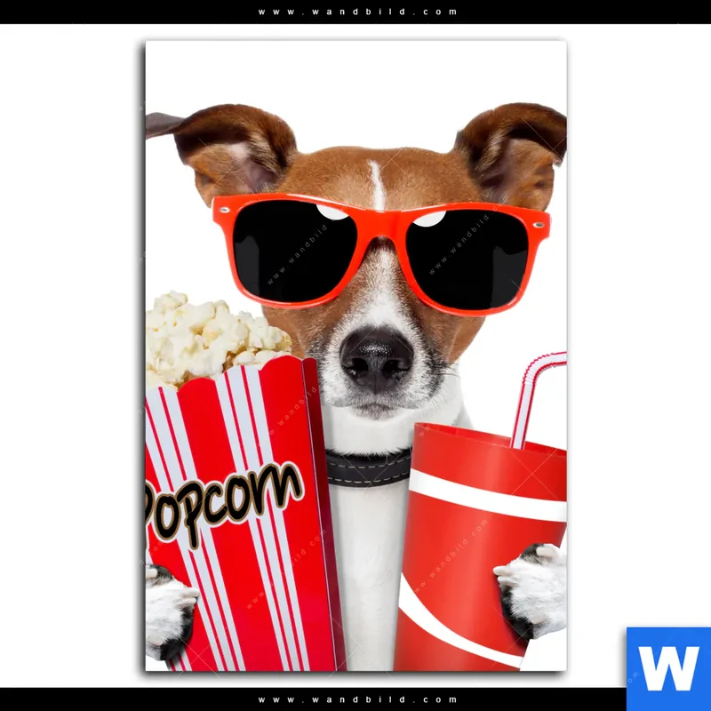 Leinwandbild | Kinoabend mit Terrier | Hochformat