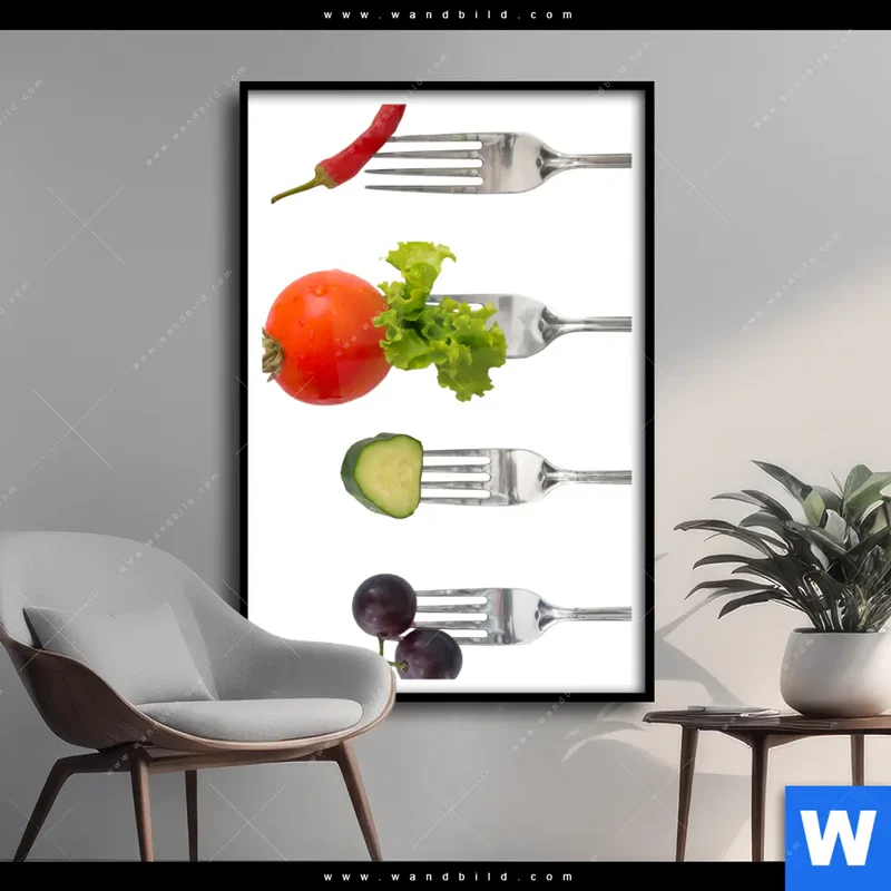 Poster | Frische Vielfalt auf der Gabel | Hochformat