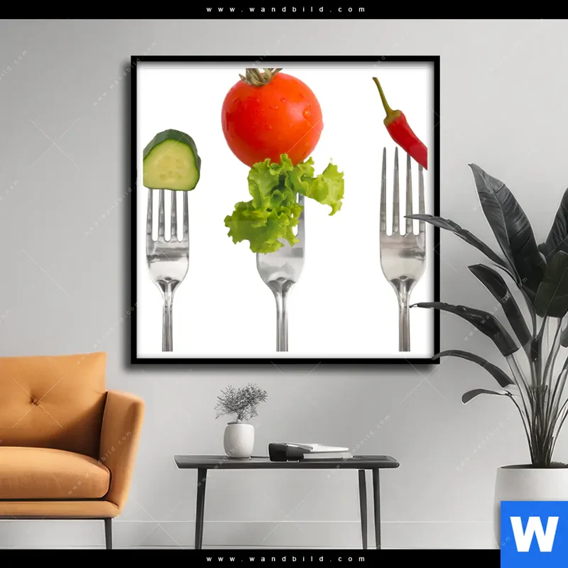 Poster | Frische Vielfalt auf der Gabel | Quadrat