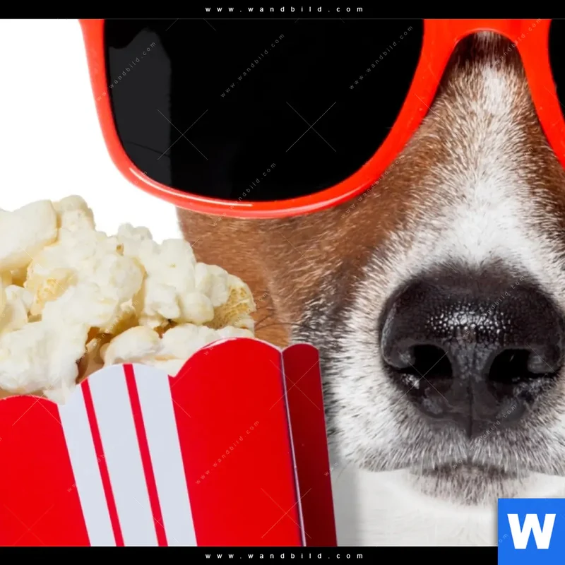 Canvalight® Leuchtbild | Kinoabend mit Terrier | Querformat