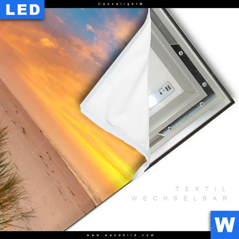 Canvalight® Leuchtbild | Abendlicht an der Küste | Hochformat