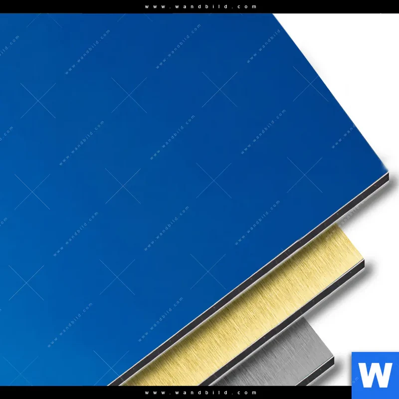 Aluminiumbild gebürstet | Steg ins endlose Blau | Schmal