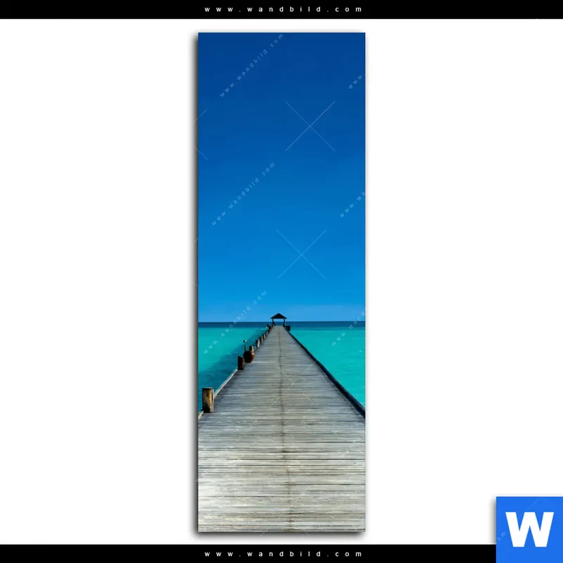 Leinwandbild | Steg ins endlose Blau | Schmal