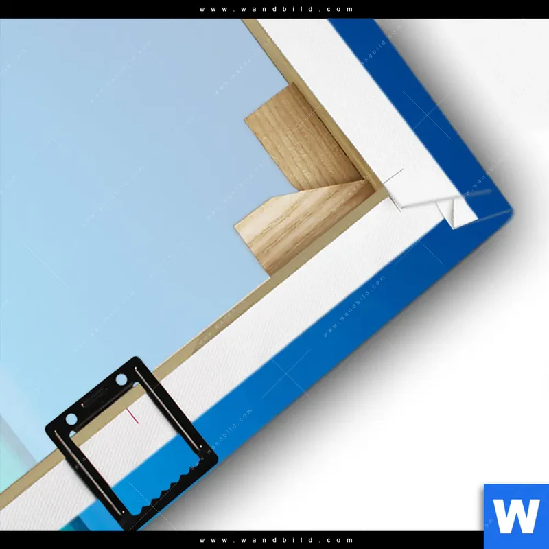 Leinwandbild | Steg ins endlose Blau | Hochformat