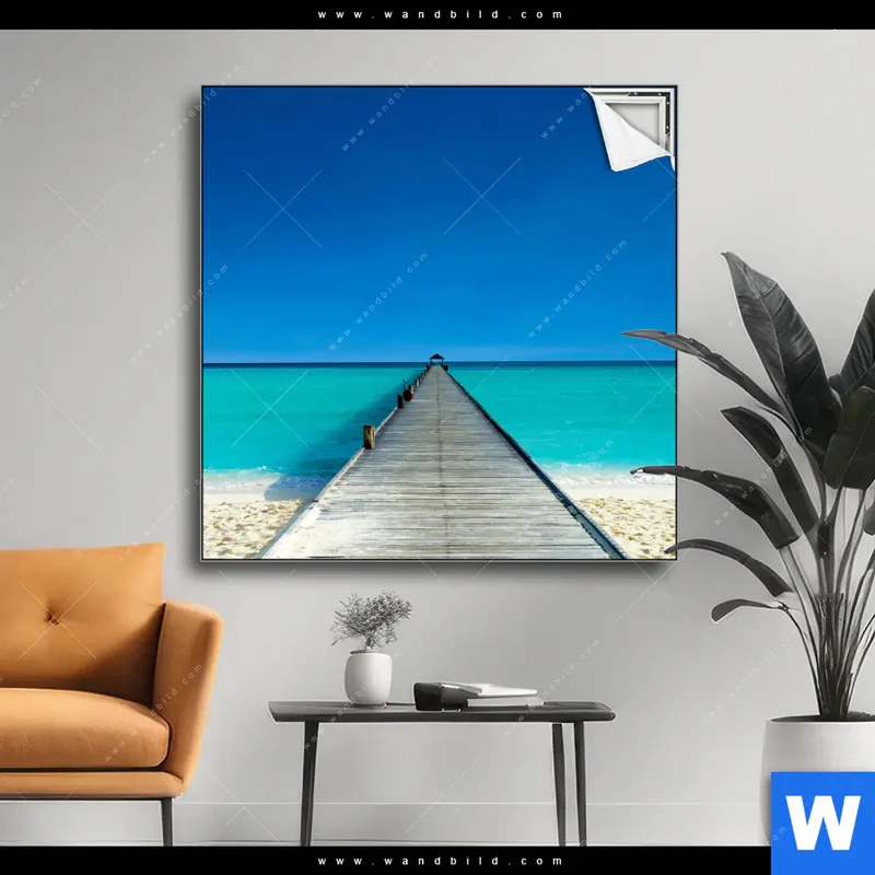 Spannbild | Steg ins endlose Blau | Quadrat