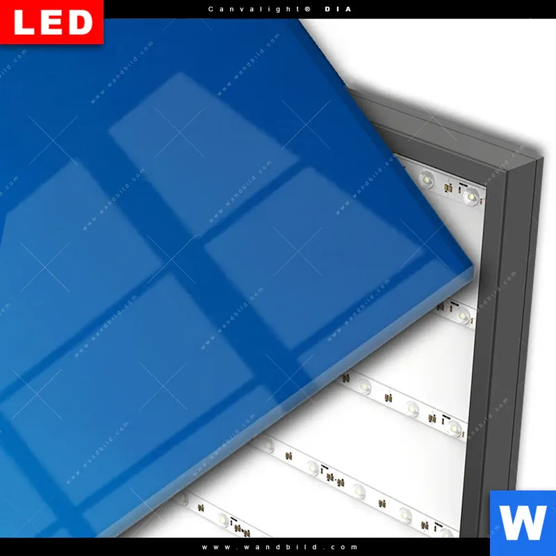 Wechselmotiv Acrylglas Canvalight® DIA | Steg ins endlose Blau | Schmal
