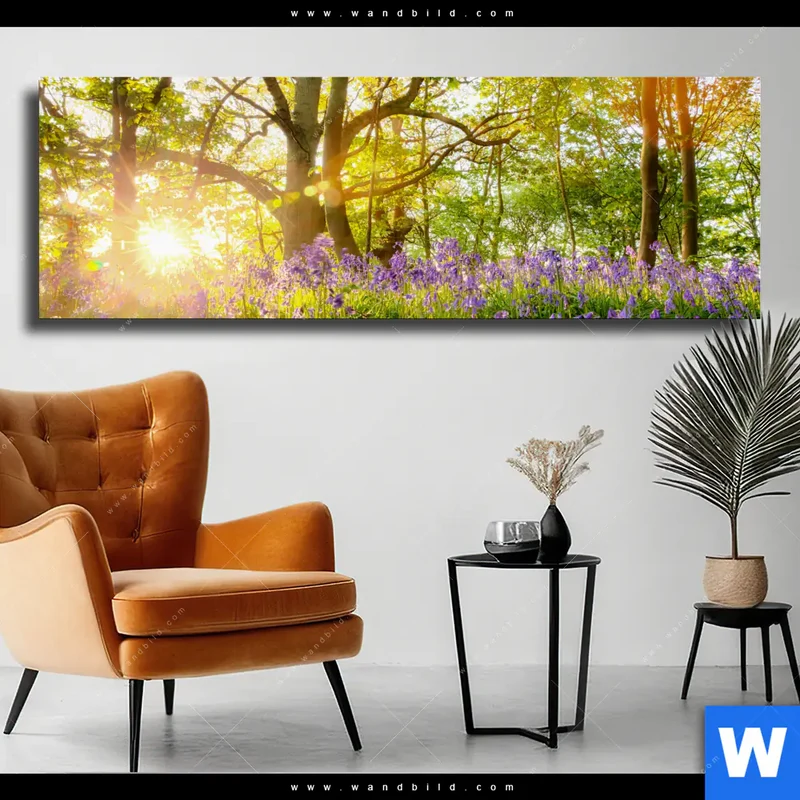 Leinwandbild | Frühlingserwachen zwischen Bäumen | Panorama