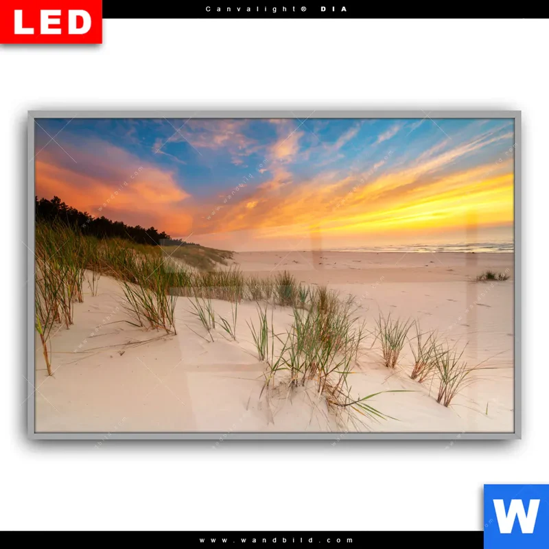 Leuchtbild Acrylglas Canvalight® DIA | Abendlicht an der Küste | Querformat