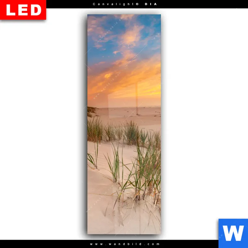 Wechselmotiv Acrylglas Canvalight® DIA | Abendlicht an der Küste | Schmal