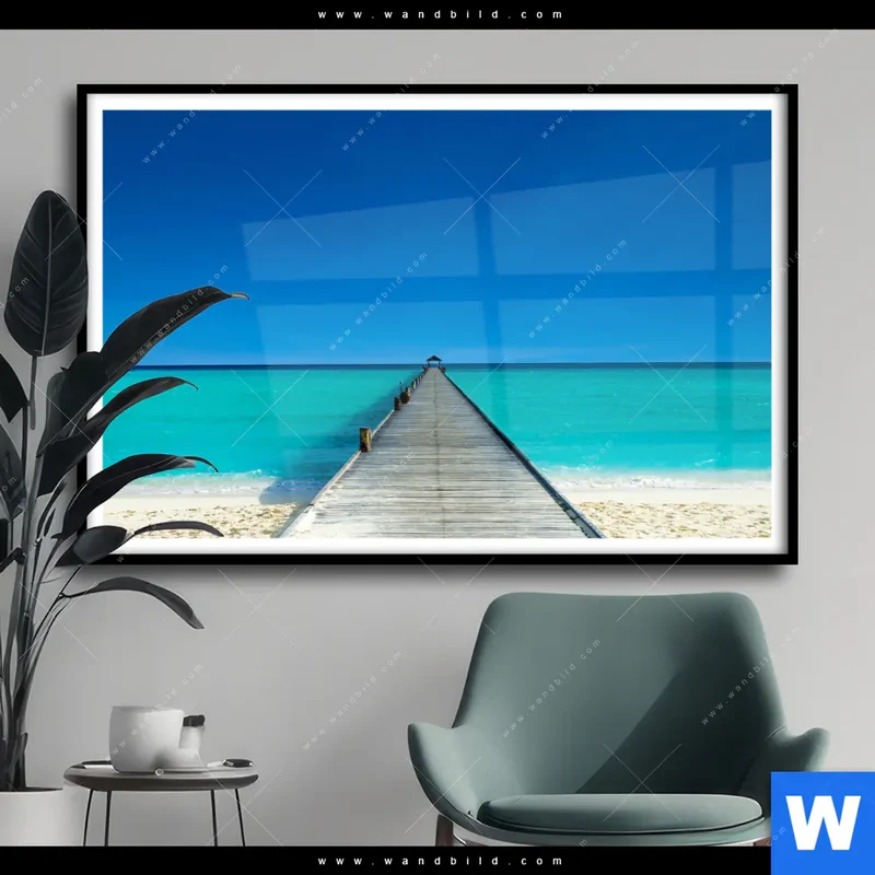 Poster | Steg ins endlose Blau | Querformat