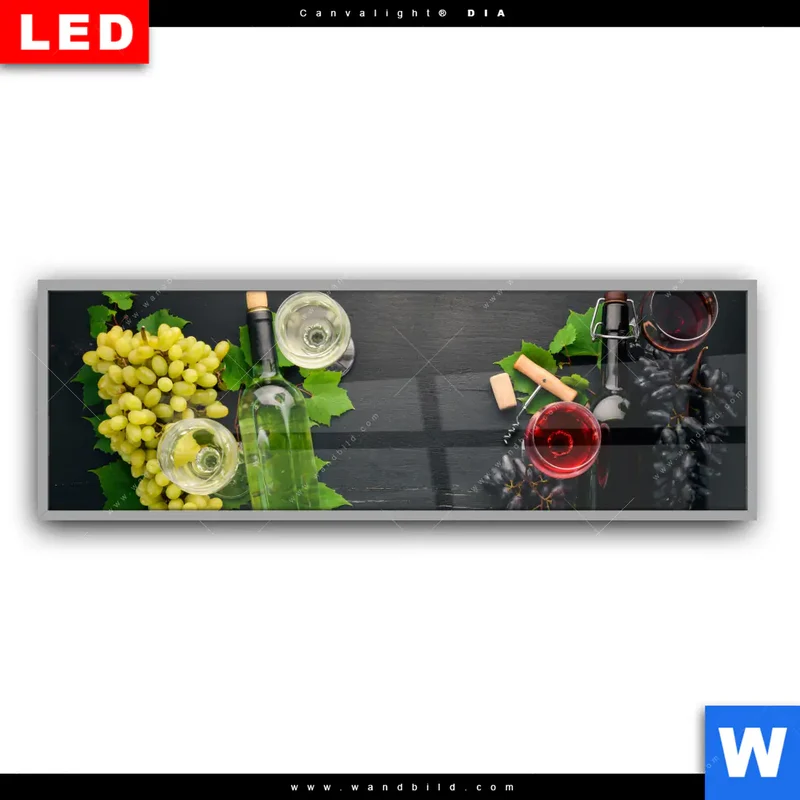 Leuchtbild Acrylglas Canvalight® DIA | Trauben | Wein | Tradition | Panorama