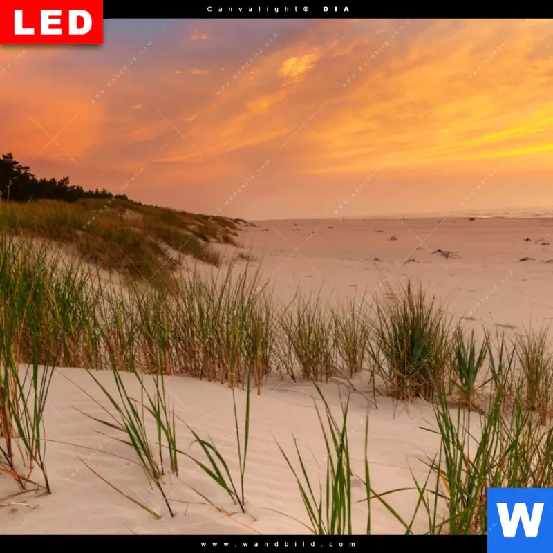 Leuchtbild Acrylglas Canvalight® DIA | Abendlicht an der Küste | Panorama