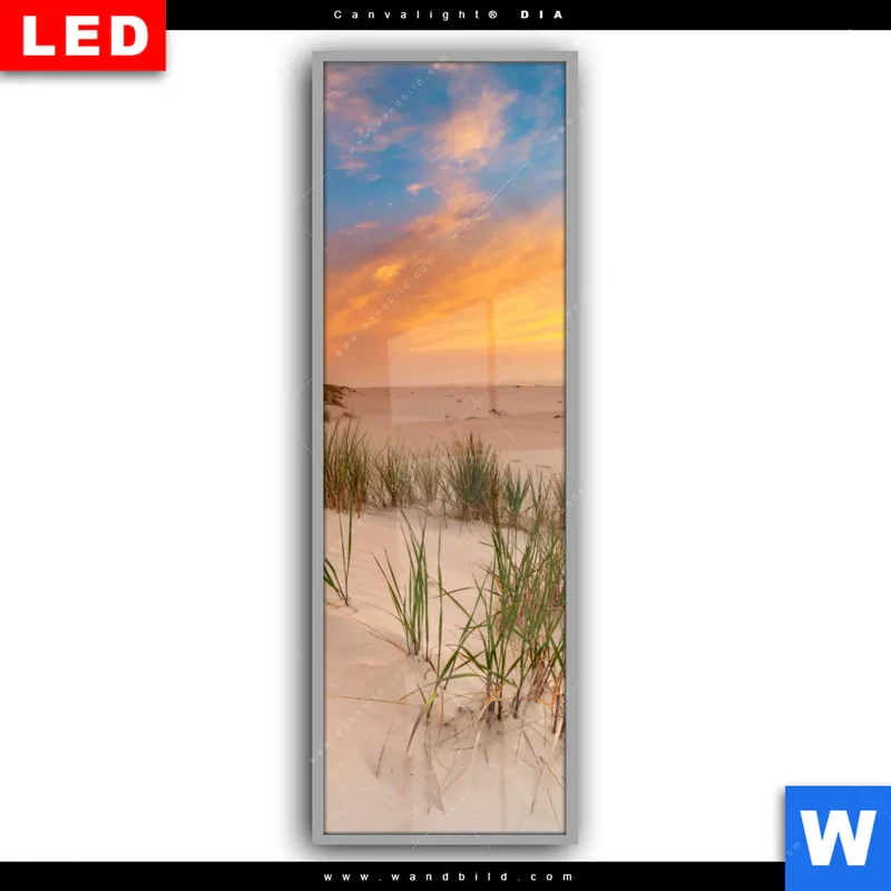 Leuchtbild Acrylglas Canvalight® DIA | Abendlicht an der Küste | Schmal