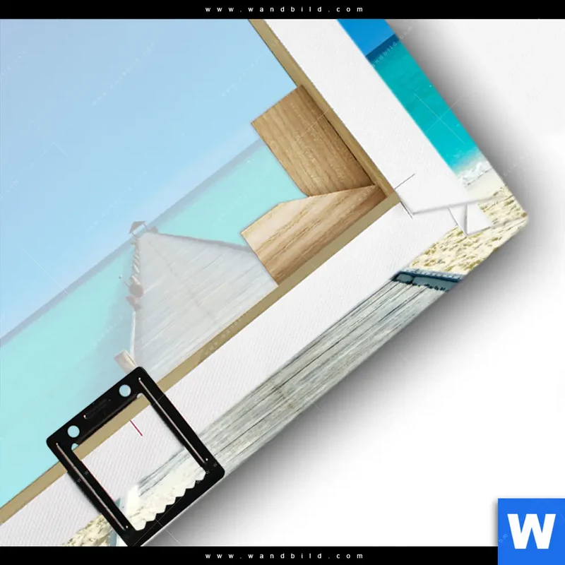 Leinwandbild | Steg ins endlose Blau | Quadrat