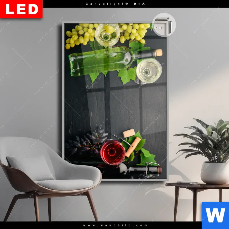 Leuchtbild Acrylglas Canvalight® DIA | Trauben | Wein | Tradition | Hochformat