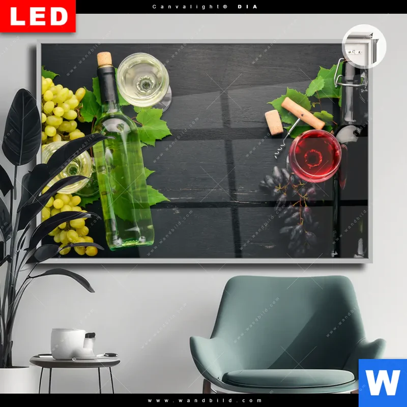 Leuchtbild Acrylglas Canvalight® DIA | Trauben | Wein | Tradition | Querformat