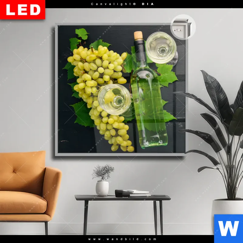 Leuchtbild Acrylglas Canvalight® DIA | Trauben | Wein | Tradition | Quadrat