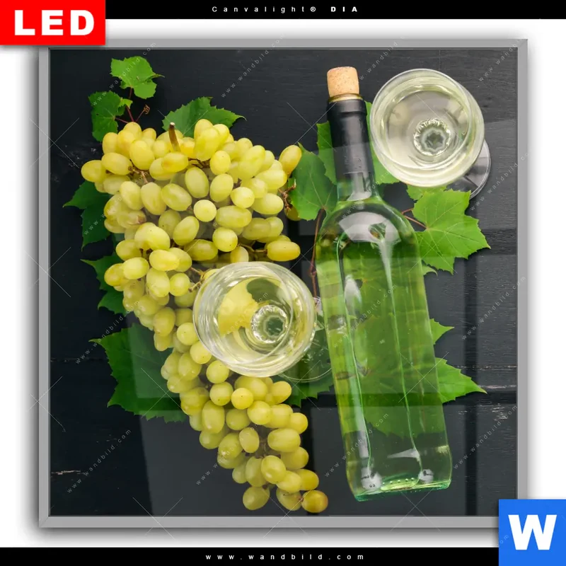 Leuchtbild Acrylglas Canvalight® DIA | Trauben | Wein | Tradition | Quadrat