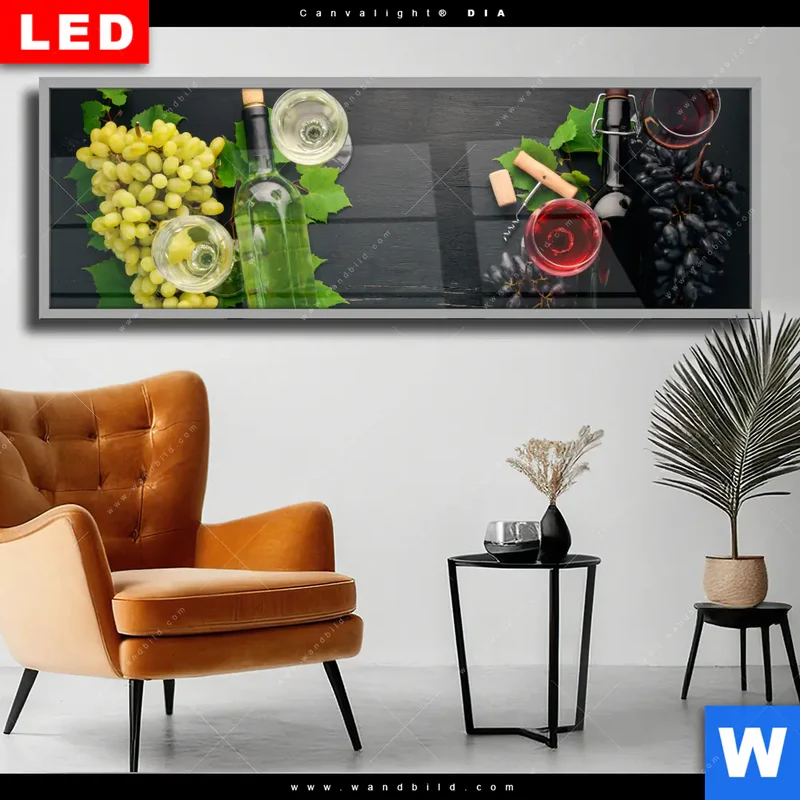 Wechselmotiv Acrylglas Canvalight® DIA | Trauben | Wein | Tradition | Panorama